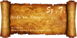 Szőke Tiborc névjegykártya